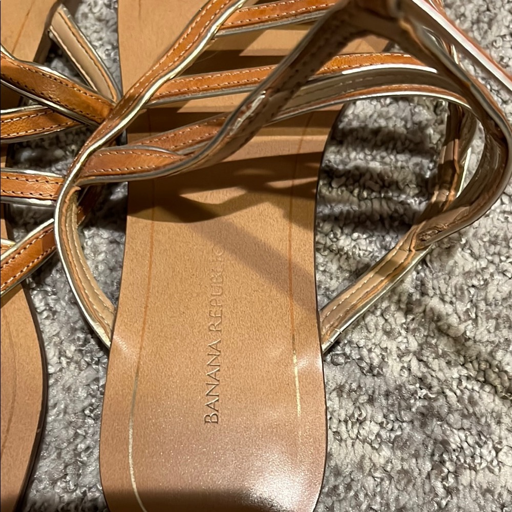Banana Republic Tan Gladiator Sandals Sz 8 - Picture 3 of 4